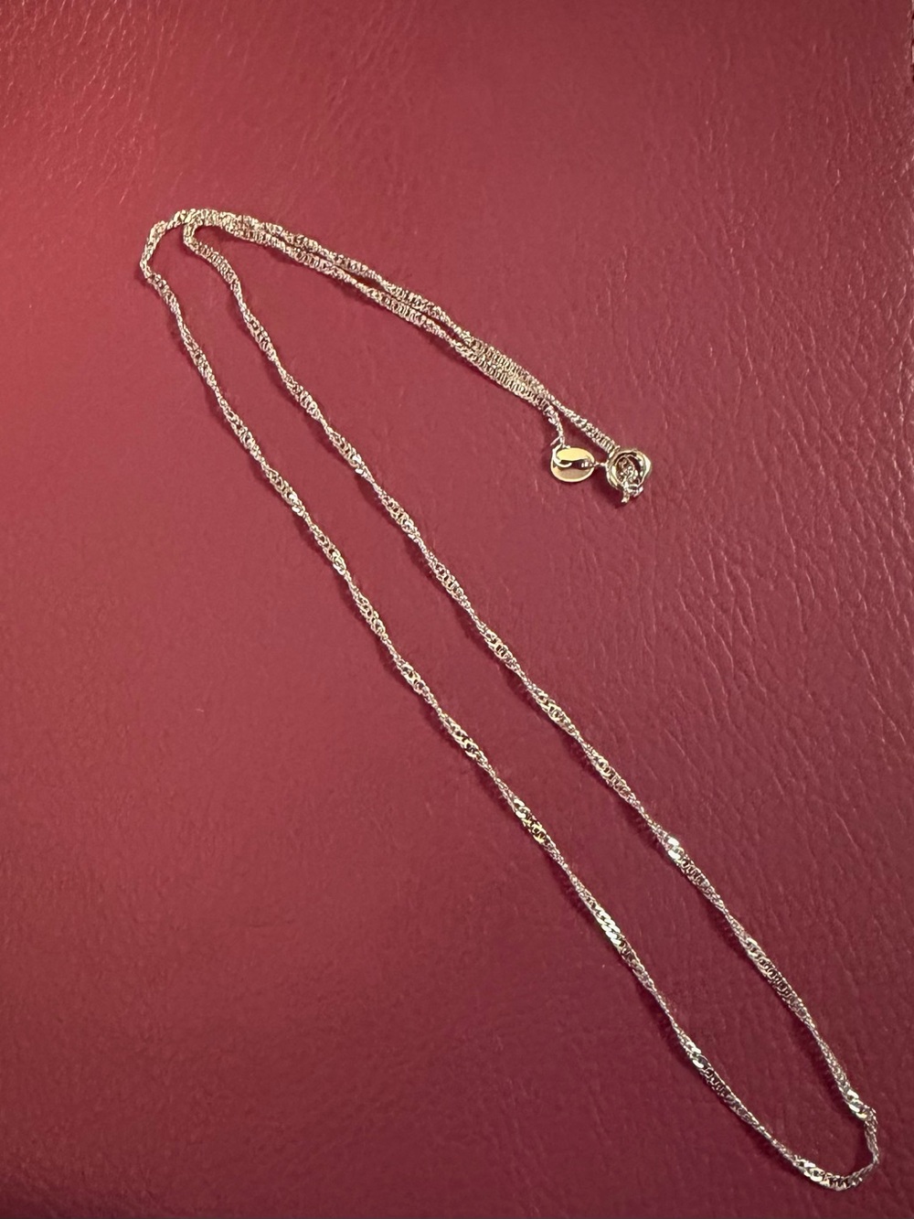 Delicate 925 Sterling Silver Twisted Rope Necklace 18” chain